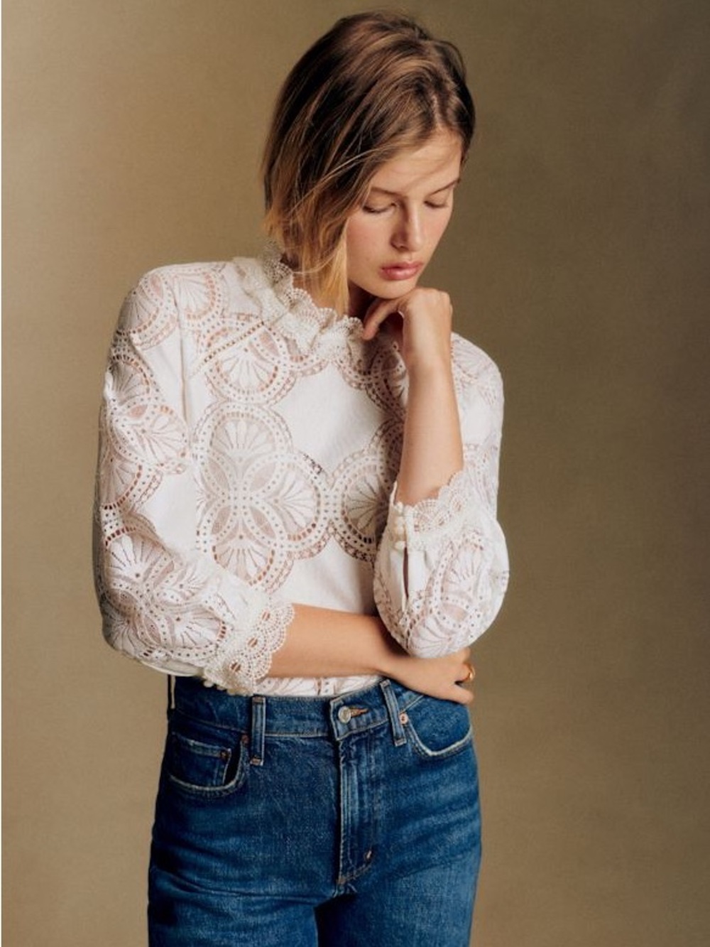 Sezane Bianca Blouse in Ecru